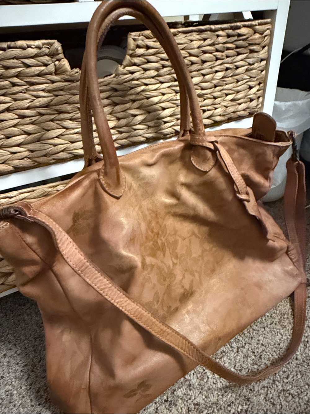 CATERINA lucchi distressed leather bag with dust bag